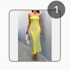 Yellow Jaus strapless dress
